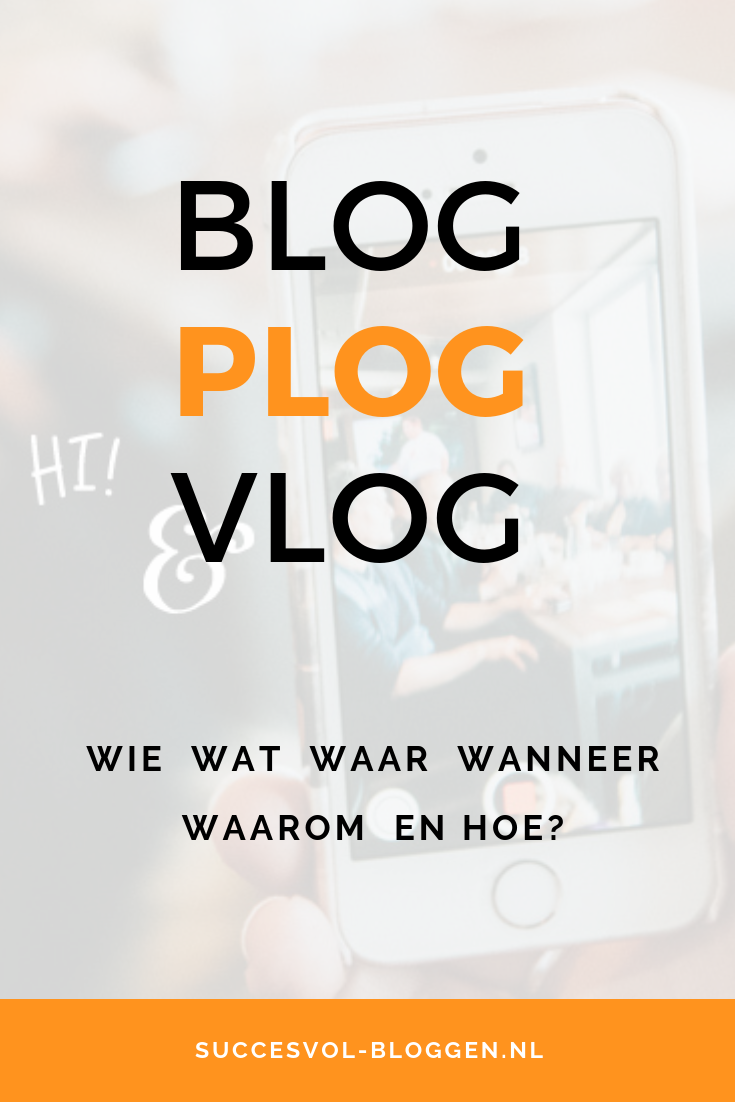 Blog Plog Vlog: Wie, Wat, Waar, Waarom en Hoe? | Succesvol-Bloggen.nl | blog | plog | vlog #video #content